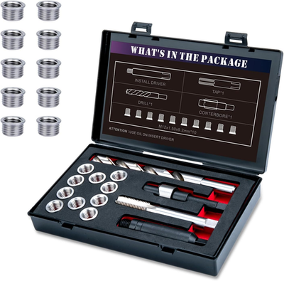 #ad M12X1.5 Thread Repair Kit with Insert HSS Drill Tap Counterbore Installation $169.86