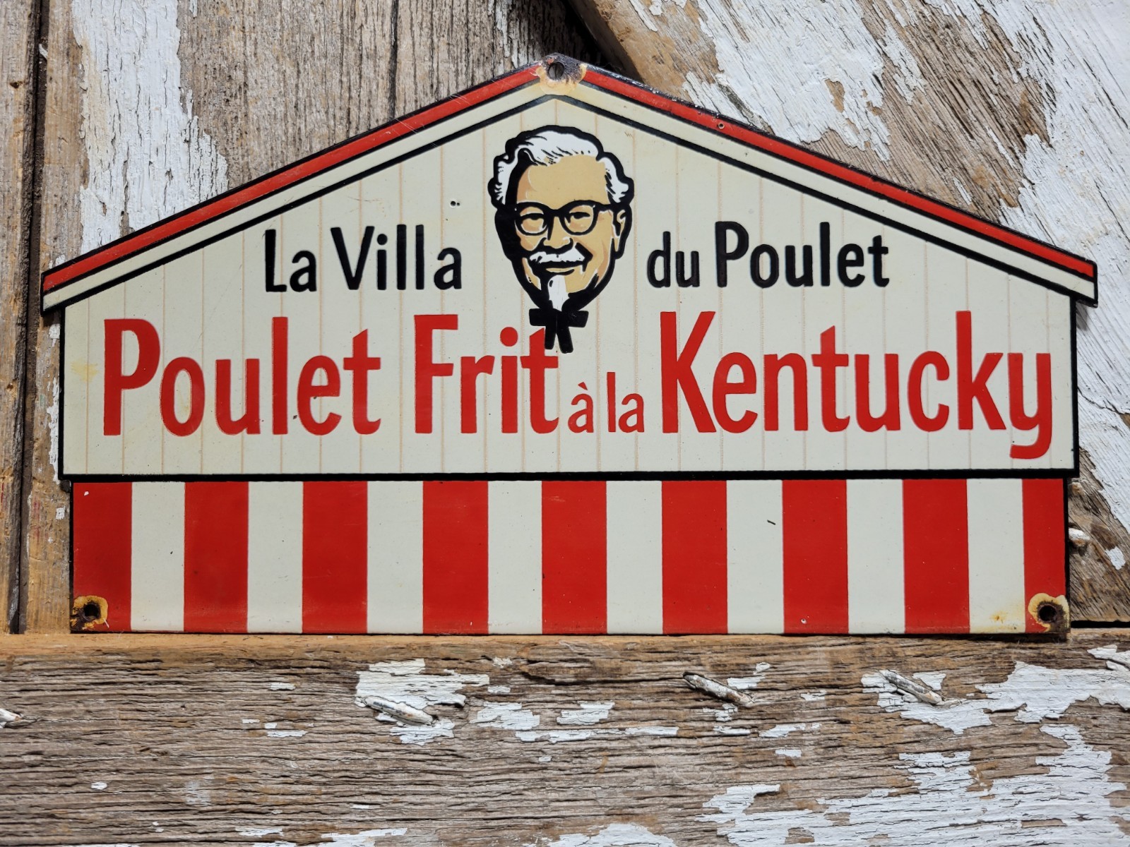 LETRERO DE PORCELANA DE POLLO FRITO KENTUCKY DE COLECCIÓN HAMBURGUESA DE COMIDA RÁPIDA KFC CANADIENSE