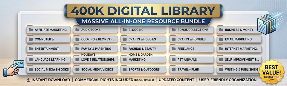 400K DIGITAL LIBRARY | All-In-One Resource Bundle | Business, Hobby ...