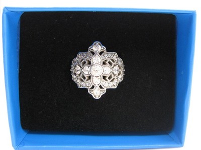 (HSN) - Gorgeous! XAVIER Absolute & Sterling Silver Art Deco Ring, NIB! - Size 5