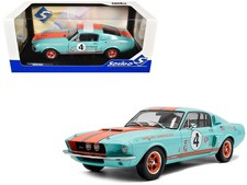 1967 Shelby GT500 #4 "Gulf Racing Tribute" Light Blue with Orange Stripes 1/18
