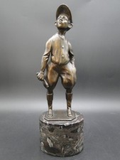Bronze figure jockey Otto Schmidt-Hofer horse rider around 1910 bronze antique H: 34 cm