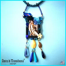 Vintage Assemblage Jewelry Necklace Baroque Rococo Pendant Luxury Elegant Ladies