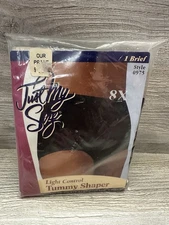 Vintage Just My Size Control Tummy Shaper Brief  Size 8X Black New/Open Package
