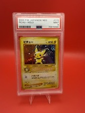 2000 Pokemon Japanese Neo Genesis Pichu Holo Rare #172 PSA 9 GEM MT *SWIRL*