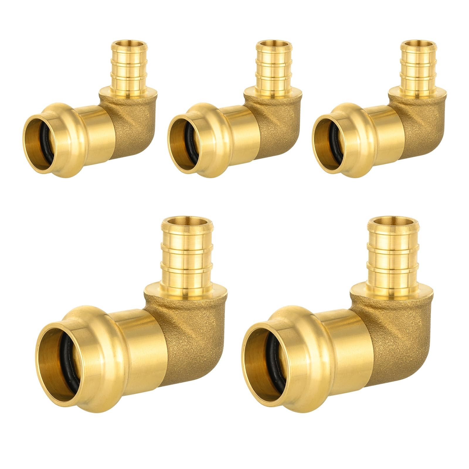 5 PCS Copper Press Fitting Elbow 1/2" PRESS x 1/2" PEX F1807 Crimp LF Brass