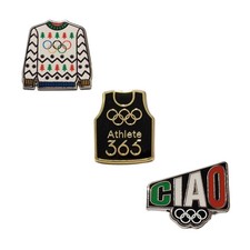 3 Pin Olympic Athlete 365 CIO Milano Cortina 2026 Olimpiadi Previtali Spillette