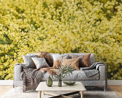 3D Flower Yellow Floral Wallpaper Wall Murals Removable Wallpaper