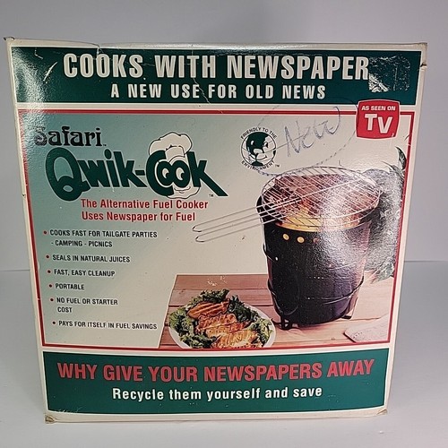 QwikCook Alternative Fuel Cooker Grill Newspaper Camping/Tailgating New