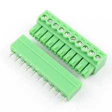 100Pcs 3.81mm Pitch 10 Pin Straight Screw Terminal Block Pluggable Connector