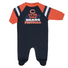 Chicago Bears Size 0-3 Months Infant It's Time to Play Footed Pajamas