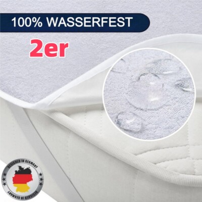2 Stück Matratzenauflage Waschbar Inkontinenzunterlage Matratzenschoner Auflage