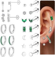 Hypoallergenic Flat Back Earrings for Women, Surgical Stainless Steel Earrings f
