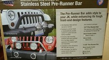 Realwheels Chrome Rw310-1-j Pre Runner Bar Wlight Mounts For Jeep Wrangler New