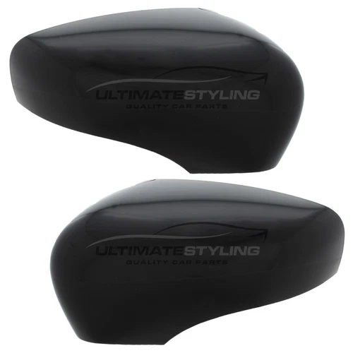 Renault Captur 2013-2020 Door Wing Mirror Cover Cap Gloss Black Pair Left Right