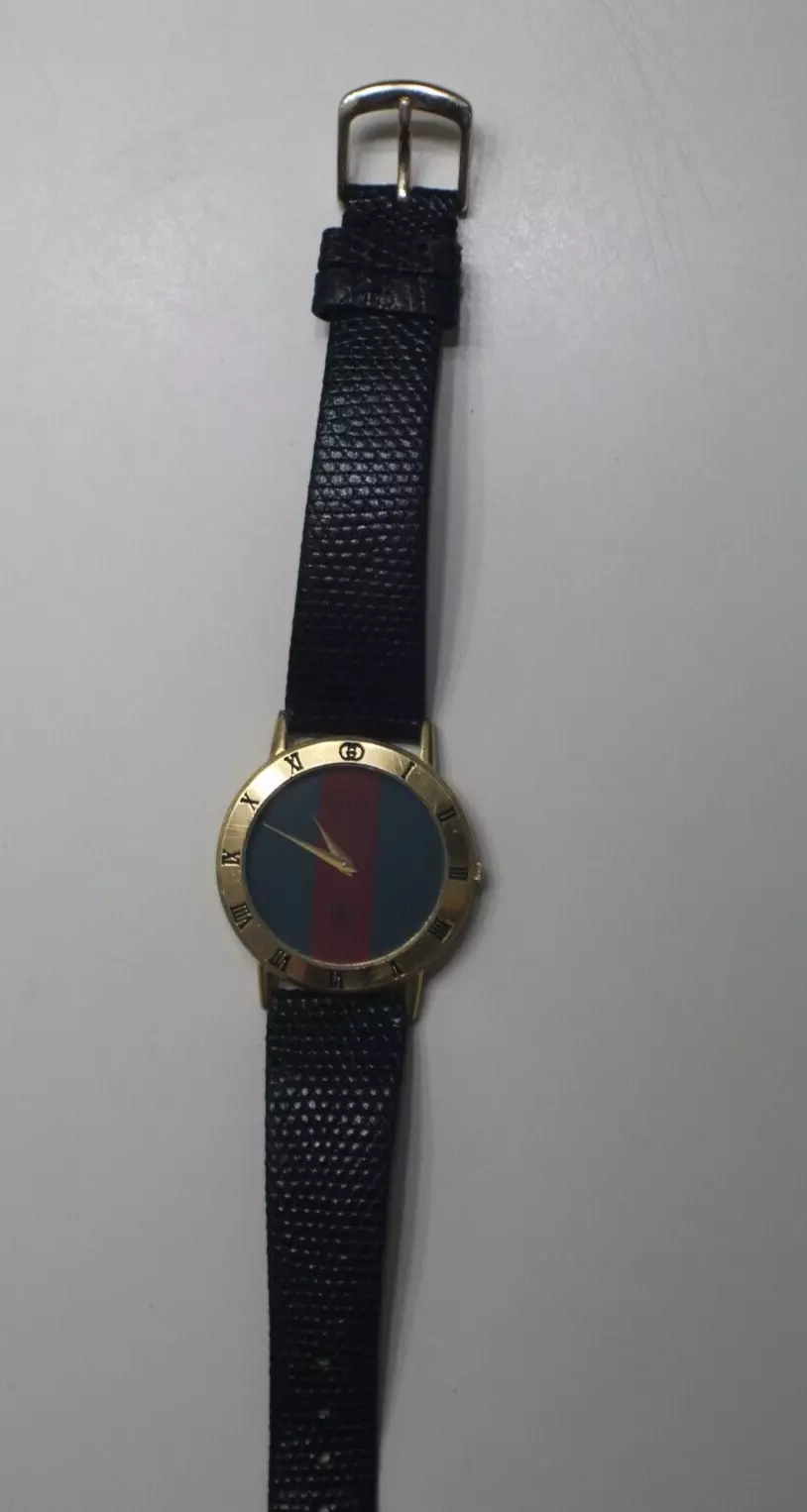Montre Homme Vintage GUCCI Quartz Plaqué Or 3001 M