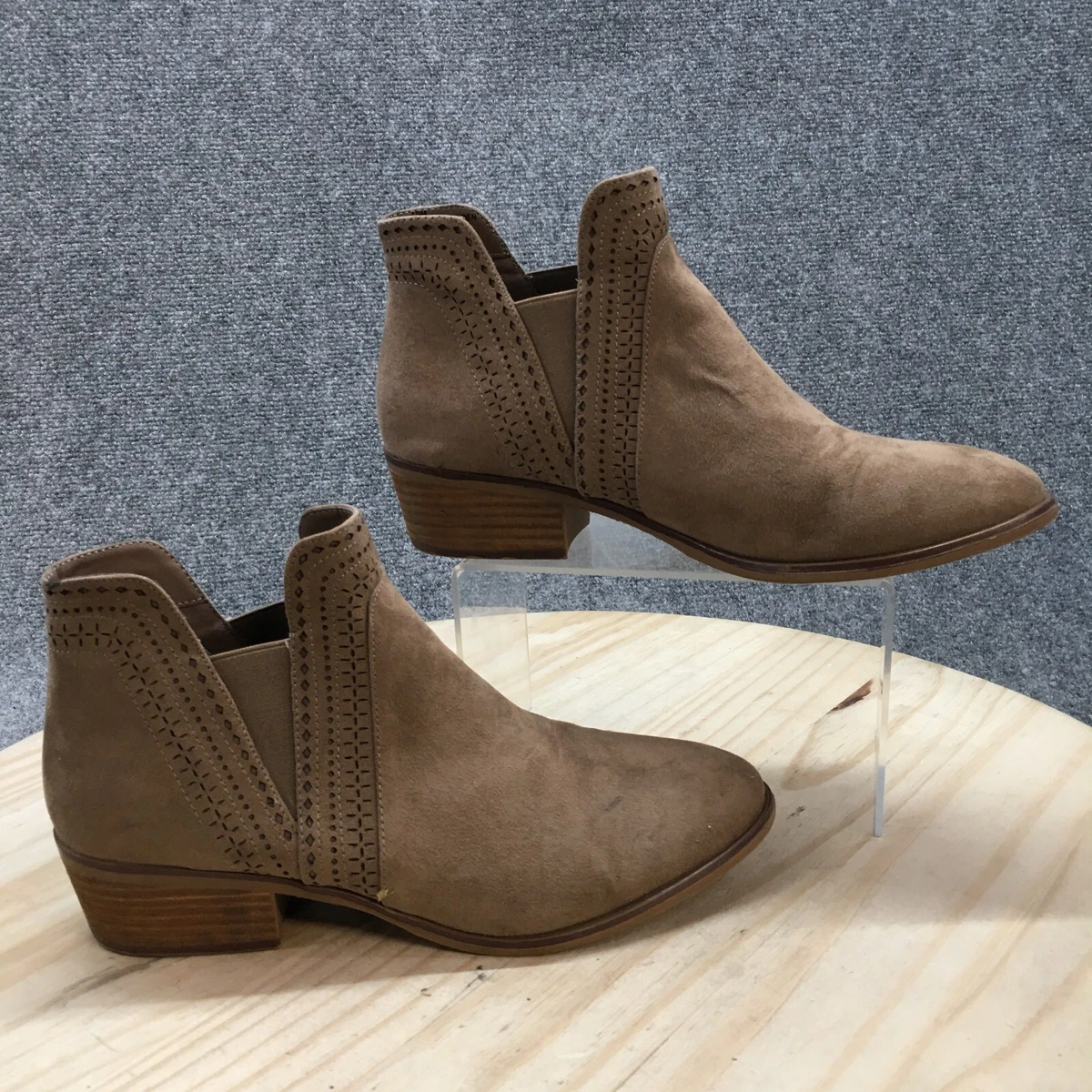 Mia Boots Womens 10 M Jayden Bootie Brown Suede Pull On Block