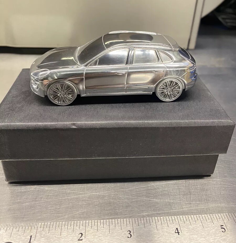 Porsche Macan Turbo Paperweight Metal Silver Limited Edition