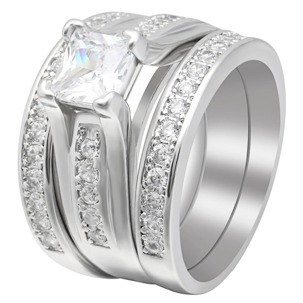 Cubic Zirconia 11 Ring Engagements/Wedding Ring Sets Ring  COPY - BRIDAL ENGAGEMENT RING WEDDING RING GG11​ main image 0