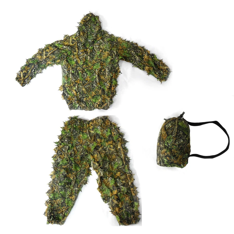 3D Blätter Jagd Militär Tarnnetz Kleidung Sniper CS Ghillie Anzug - Bild 4 von 4