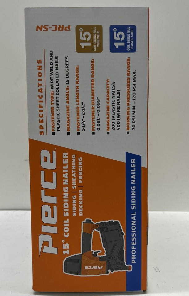 PIERCE 15° Professional Coil Siding Nailer ( 56388 ) PRCSN JC