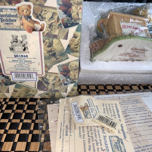 Cherished Teddies 1999 Enesco Figur Albert und Susann 661848 Limonadenständer - Bild 4 von 9