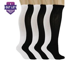 6 Pairs Men's Multi Diabetic over the calf  Knee High Compression Cotton socks
