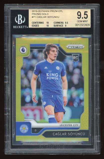 2019-20 Panini Prizm Premier League Caglar Soyuncu Gold #/10 BGS 9.5 GEM MINT RC