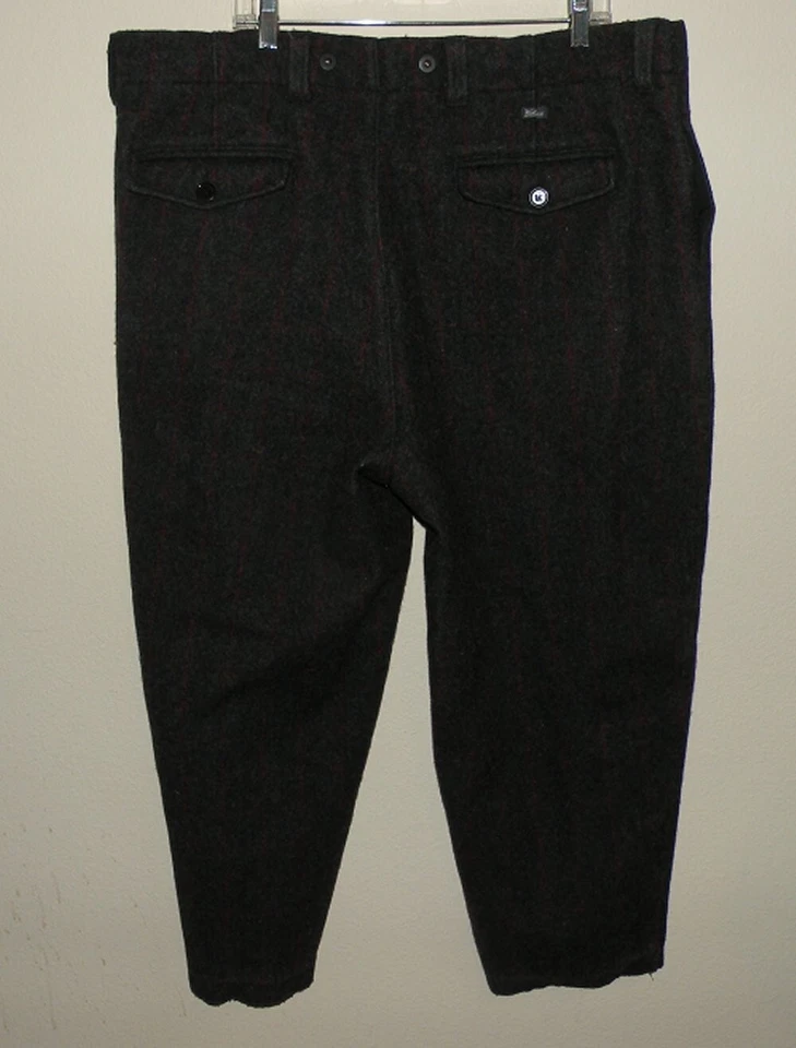Pantalones de caza Woolrich para hombre gruesos mezcla de lana 44 x 28 gris rojo a cuadros sin dobladillo Foto 3 de 4