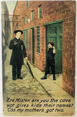 Vintage Postcard Dialect in Britain English Names Minister My Mother's Got Two 