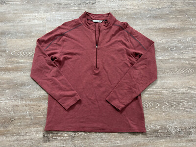 Tasc Performance Long Sleeve 1/2 Zip Shirt Pullover Sweater Red Bamboo Mens sz L