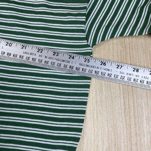90s Vintage Striped Grunge Green White T Shirt Ringer XL Skater Y2K Boxy Bold - Picture 7 of 8