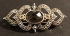 STERLING SILVER .925 lot Brooch H8 Amethyst Marcasite Citrine Vintage Fashion