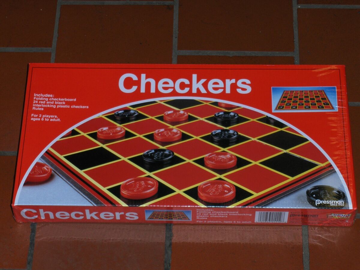  Pressman Checkers - Classic Game With Folding Board and  Interlocking Checkers, 2 Players : Toys & Games