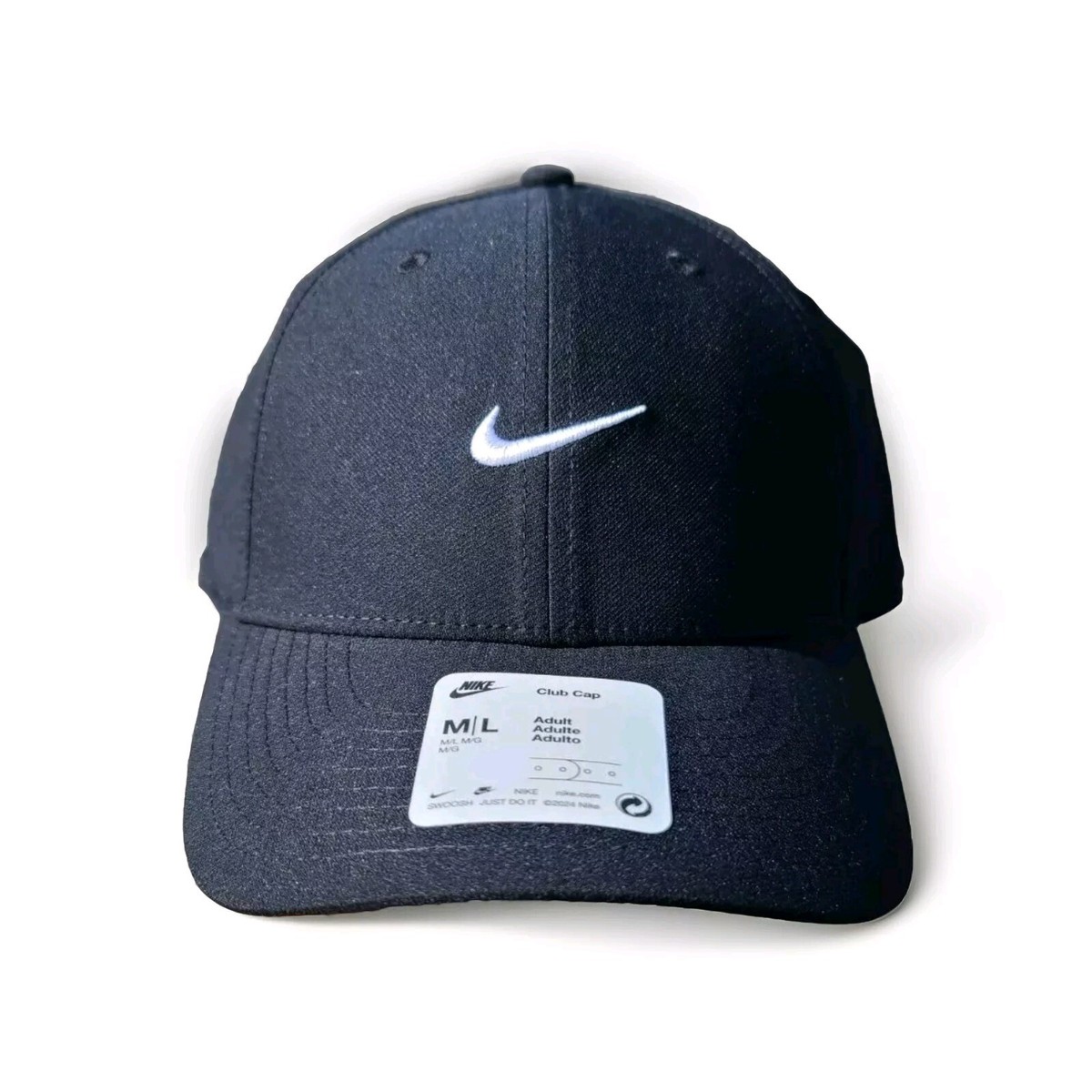NEW Size M/L Nike Dri-Fit Club Black Hat Dad Cap Golf Tennis