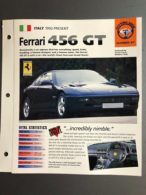 1992 Ferrari 456 GT Coupe Poster, Spec Sheet, Folder, Brochure