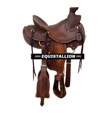 Leather Roping and Trail Horse Tack: Wade Tree Saddle for Equestrian Enthusiasts