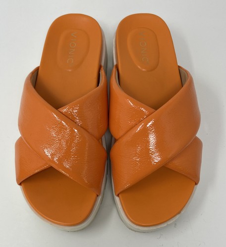 Women's Vionic Vesta Orange Cross Strap Sandals Shoes Size 9 | eBay