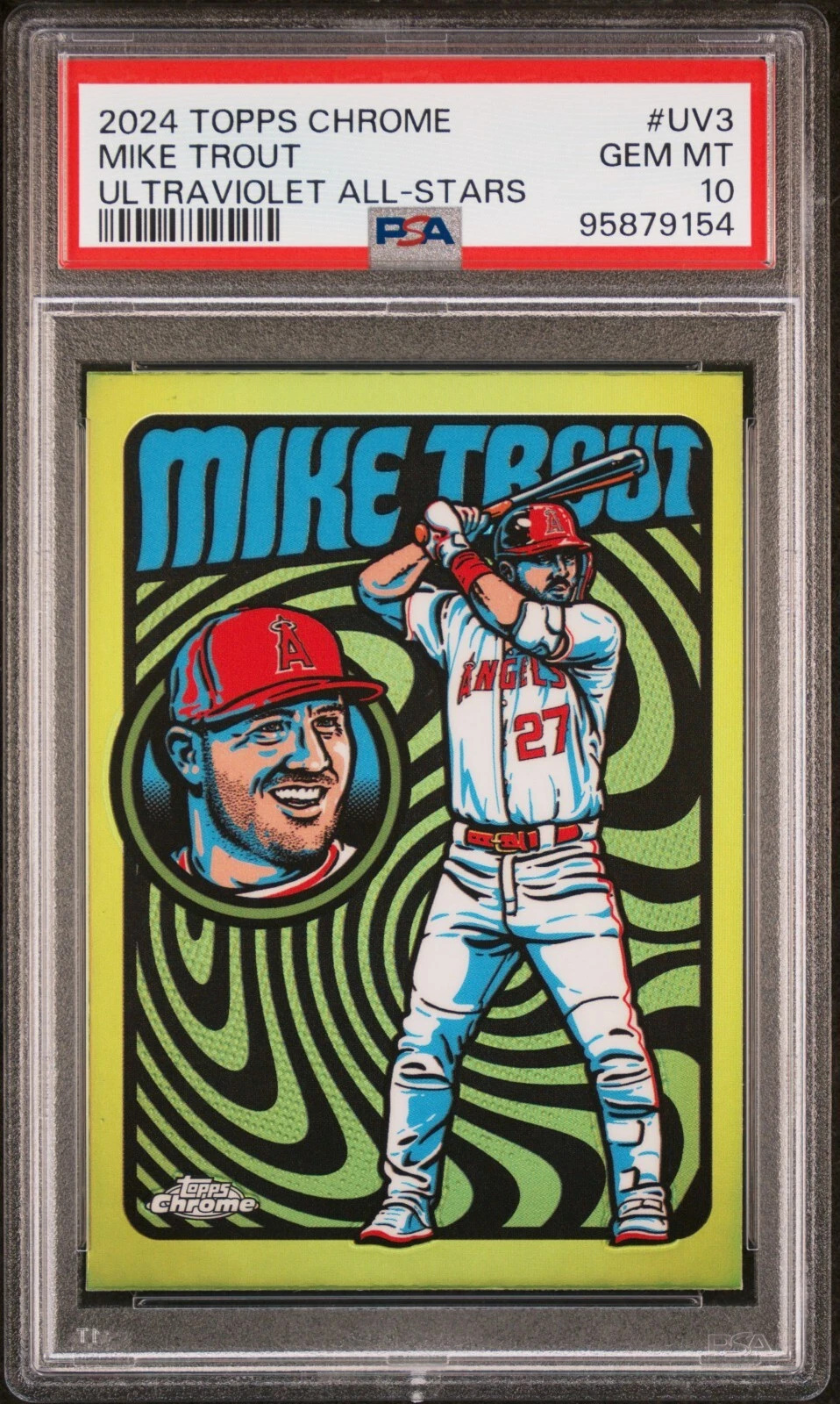 Deal for Mike Trout 2024 Topps Chrome Ultraviolet All-Stars #UV3 PSA 10