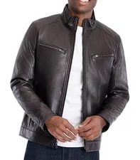 Michael Kors MiMen's Perforated Faux Leather Moto Jacket Brand New NWT XL