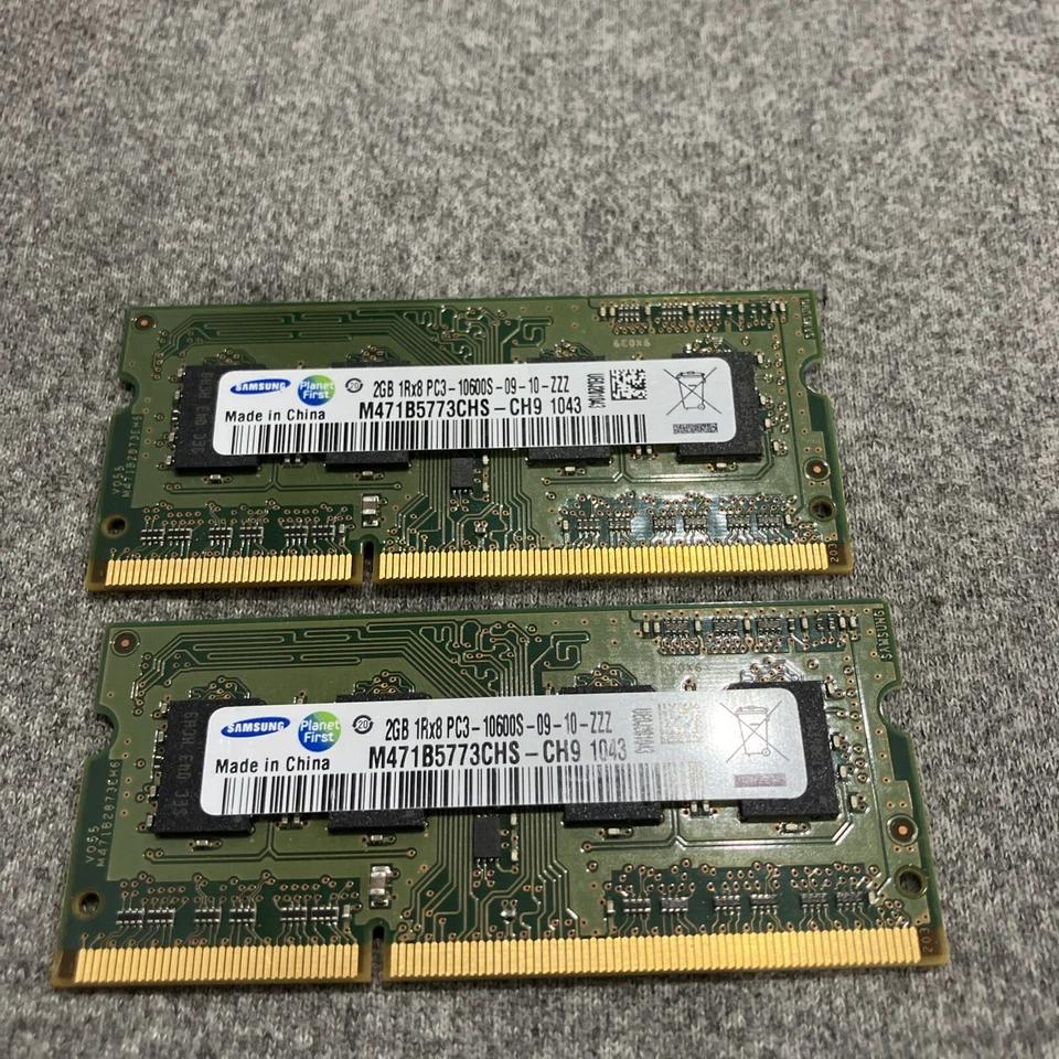 Samsung M471B5773CHS-CH9 4GB Kit 2x2GB Pc3-10600 Ddr3-1333Mhz 1RX4 N-Exc - Image 2 of 3