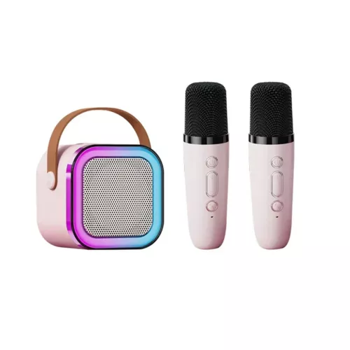 Portable Mini Karaoke Machine Bluetooth Speaker Kids with 2 Wireless Microphone - Picture 9 of 13