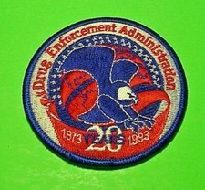 DRUG ENFORCEMENT ADMINISTRATION DEA 20 YEAR ANNIVERSARY 1973-1993  PATCH