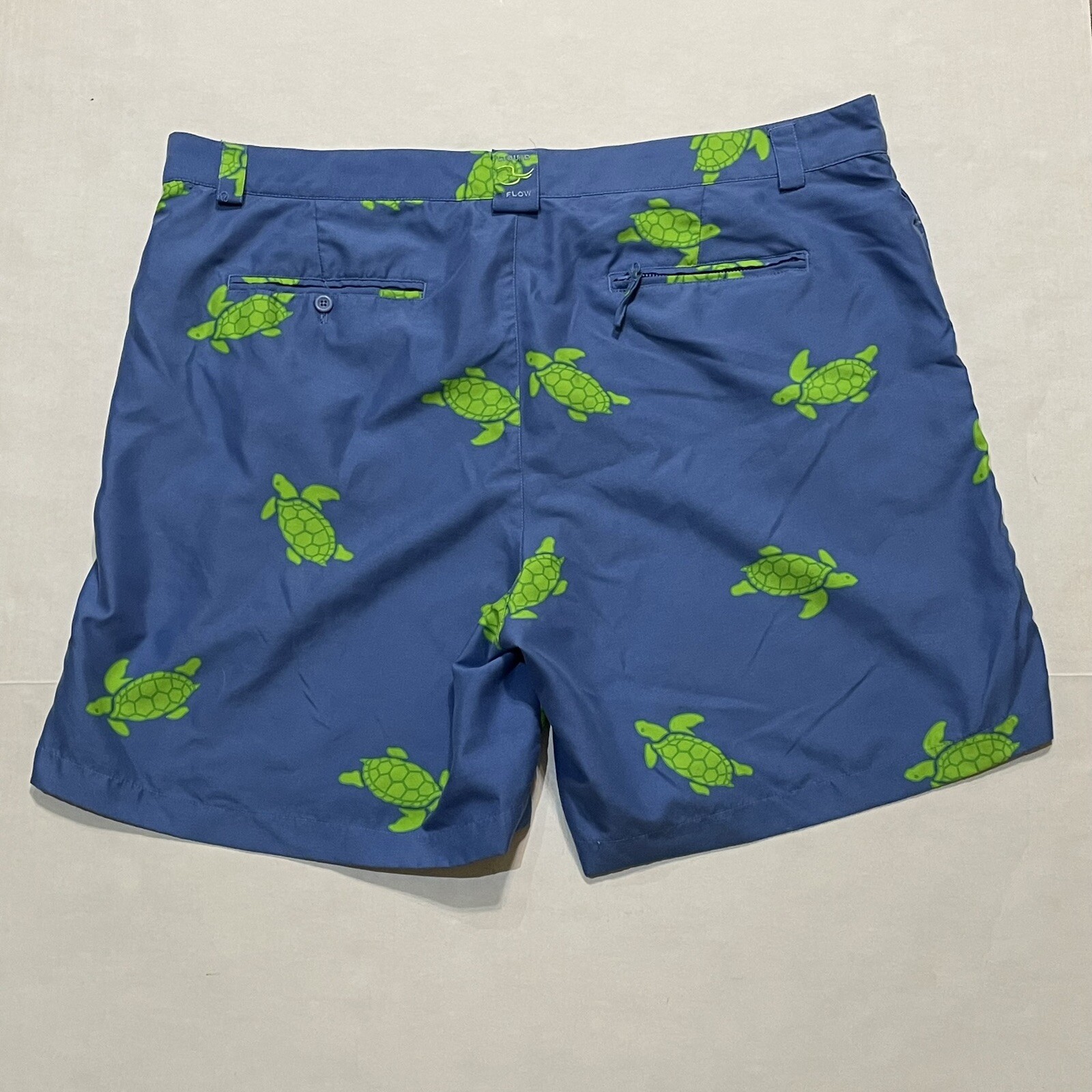 Liquid Flow Blue Swim Trunks Green Sea Turtles Men's … - Gem