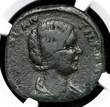 Manlia Scantilla. Augusta AD 193. Æ Sestertius wife of Didius Julianus, NGC Ch F