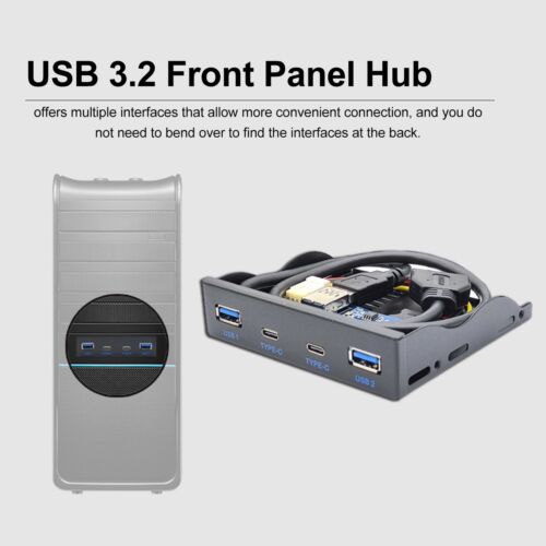 USB 3.2 Front Panel Hub USB3.2 TYPE C Floppy Drive Bay Panel 6 Ports Fit - Picture 9 of 22