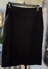 Vtg 90s Macys Esprit Black Midi Straight Pencil Skirt Womens Juniors Size 1 / 2
