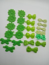 Lot 23 Vintage Childs Snap Tight Plastic Hair Clip Barrettes Kids Goody Green