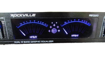 Rockville REQ20 10-Band Graphic Equalizer with VU Meters