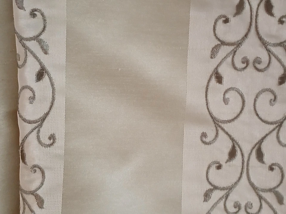 54" ancho tela remanente 2 yardas tono dorado seda? hojas bordadas tafetán Foto 4 de 4